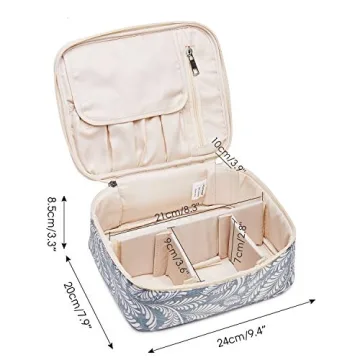 Narwey Portable Makeup Bag with Brush Storage, Stylish Organizer