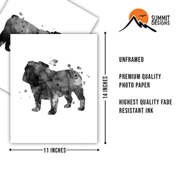 English Bulldog Watercolor Wall Art - Set of 2 Prints