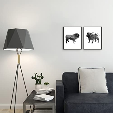 English Bulldog Watercolor Wall Art - Set of 2 Prints