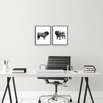 English Bulldog Watercolor Wall Art - Set of 2 Prints