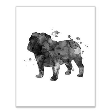 English Bulldog Watercolor Wall Art - Set of 2 Prints