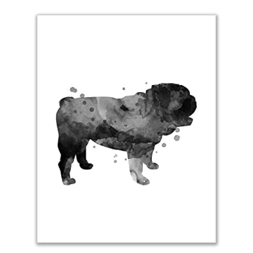 English Bulldog Watercolor Wall Art - Set of 2 Prints