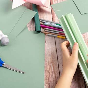 Wishop 20 Sheets Colored Thick Paper Cardstock Blank for DIY Crafts Cards Making, Invitations, Scrapbook Supplies (Sage Green, 8.5 x 11 inches)