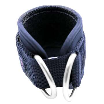 Ankle Straps for Cable Machines Double D-Ring Gym Adjustable Neoprene Premium Cuffs to Enhance Legs Abs & Glutes Kickbacks Workouts Leg Curls Extensions Booty Hip Abductors Exercise for Men & Women