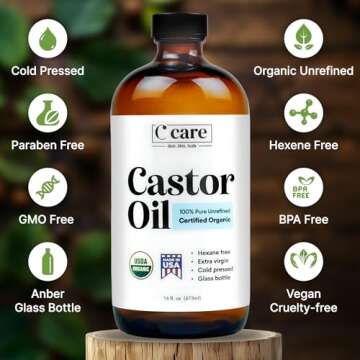 Pure Organic Castor Oil Cold Pressed for Hair and Skin