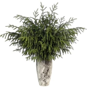 FOTEEWL Real Touch Norfolk Pine Branch - 36" Artificial Christmas Green Plants Branches Faux Greener...