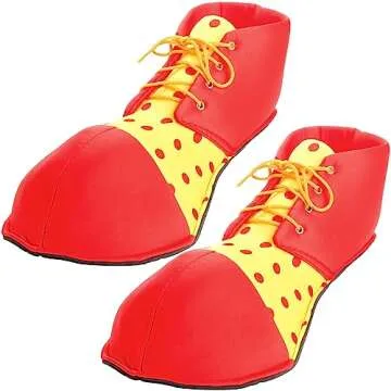 Jucoan 7 PCS Clown Costume Set, Clown Rainbow Wig Tie Bow Vest, Red Nose, Big Shoes, White Gloves, Clown Dress Up Accessories for Kids Carnival Cosplay Birthday Party, Size S Vest