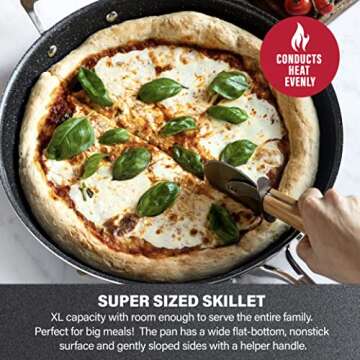 Granitestone 14 Inch Large Nonstick Frying Pan Nonstick Pan for Cooking with Diamond Triple Coated S...