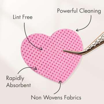 Embagol Eyelash Extension Glue Wipes 200 PCS Lint Free Nail Wipes Non-Woven Fabric Lash Glue Wipes N...