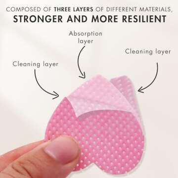 Embagol Eyelash Extension Glue Wipes 200 PCS Lint Free Nail Wipes Non-Woven Fabric Lash Glue Wipes Nail Polish Remover Wipes for Lash Extension Supplies (Pink)