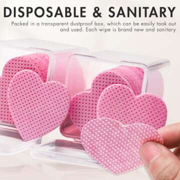 Embagol Eyelash Extension Glue Wipes 200 PCS Lint Free Nail Wipes Non-Woven Fabric Lash Glue Wipes Nail Polish Remover Wipes for Lash Extension Supplies (Pink)