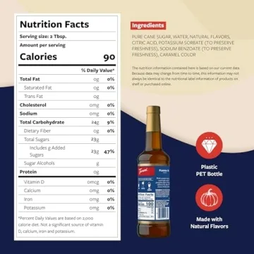 Torani Coffee Syrup, Pumpkin Pie Flavored Syrup for Drinks, Pump Included, 25.4 Fl Oz