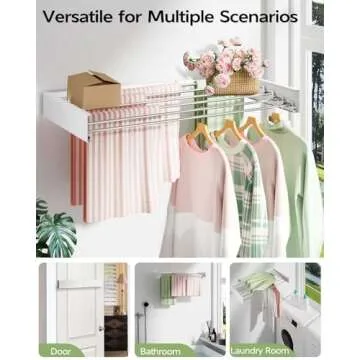 Vikaqi Wall Mounted Clothes Drying Rack - Stylish & Space-Saving