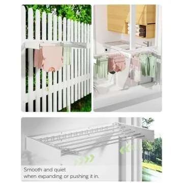Vikaqi Wall Mounted Clothes Drying Rack - Stylish & Space-Saving