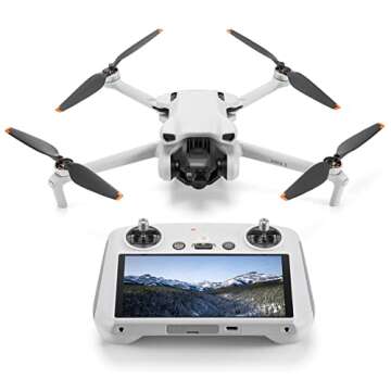 DJI Mini 3 Camera Drone Quadcopter + RC Smart Controller (With Screen) + Fly More Kit, 4K Video, 38m...