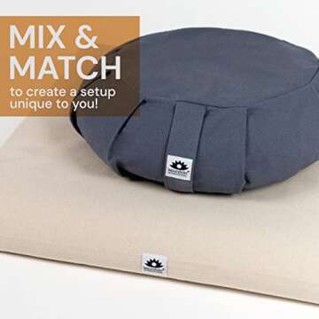 Waterglider International Meditation Cushion (Twilight Blue) Round, Buckwheat Husk Filled, Floor Pillow or Cushions, Yoga Seat, Zafu, Made in the USA