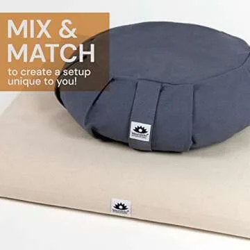 Waterglider International Meditation Cushion (Twilight Blue) Round, Buckwheat Husk Filled, Floor Pillow or Cushions, Yoga Seat, Zafu, Made in the USA