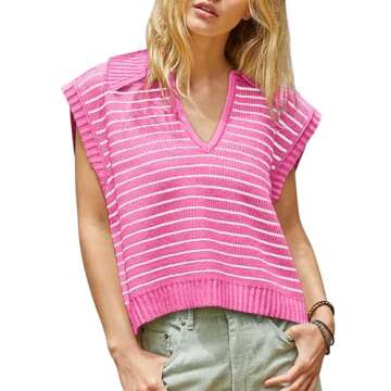 Yousify Summer Tank Tops for Women - Trendy Lightweight Sleeveless Pullover Sweater Vest