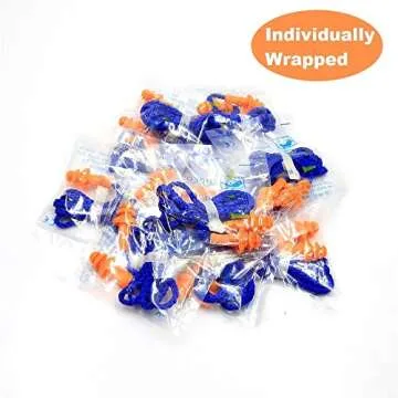 Quality Reusable Earplugs for Sound Protection - 100 Pairs