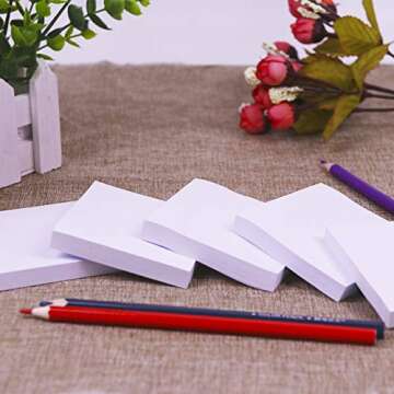 White Sticky Notes, 6 Pads, 3 X 3 Inch, 100 Sheets/Pad, Self-Stick Notes Pads, Easy Post Notes for Office, School, Home (White)