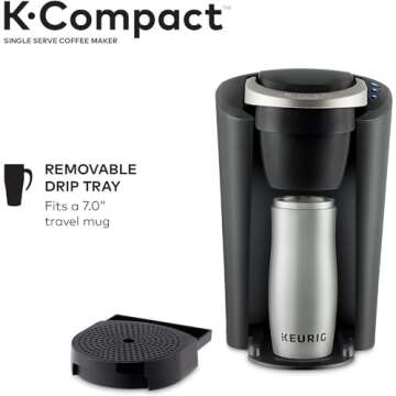 Keurig MAIN-85544 Compact Single-Serve K-Cup Pod Coffee Maker, Black, 2.3