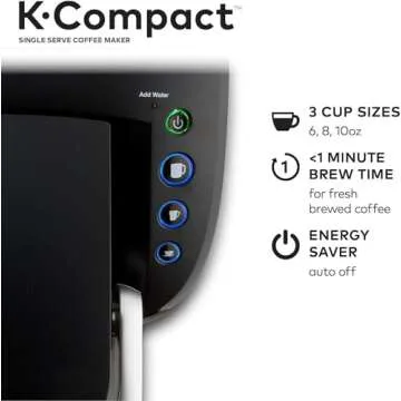 Keurig MAIN-85544 Compact Single-Serve K-Cup Pod Coffee Maker, Black, 2.3