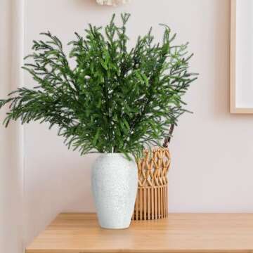 Zeyune 12 Pcs Norfolk Pine Branches for Festive Decor