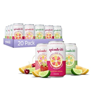 Spindrift Lemonade Variety Pack of 20 - 12 Fl Oz Cans