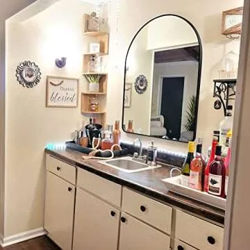 MYlovelylands 24x36 inch Black Arched Mirror for Bathroom Vanity Mirror or Wall Decor Arch Mirror Brushed Metal Frame Wall Mounted Mirror for Bathroom LivingRoom Bedroom Entryway