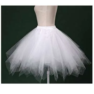 Topdress Womens 1950s Vintage Tutu Petticoat Ballet Bubble Skirt (26 Colors), White, S/M