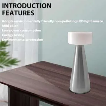Leroxo Portable Metal LED Lamp, Cordless Metal Lamp,Touch Control Charging Lamp Opener with Foil Cut...