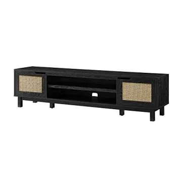Walker Edison Destin Rattan-Door Stand for All TVs