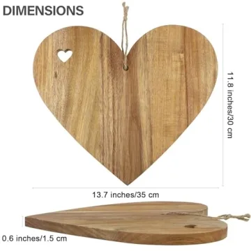 Heart Shaped Wooden Cutting Board for Valentine's Day