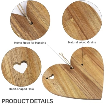 Heart Shaped Wooden Cutting Board for Valentine's Day