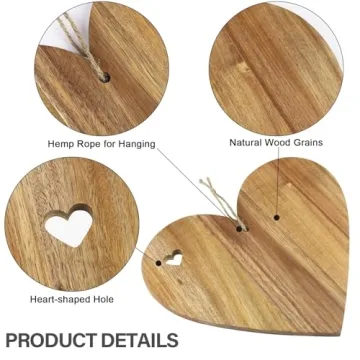 Heart Shaped Wooden Cutting Board for Valentine's Day