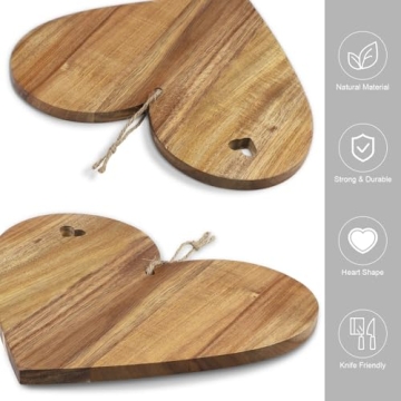 Heart Shaped Wooden Cutting Board for Valentine's Day