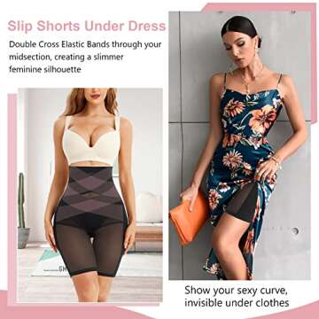 AOSBOEI High Waisted Body Shaper Shorts Tummy Control Shapewear Panties Under Dress Slips Seamless Butt Lifter Underwear Thigh Slimmer Black