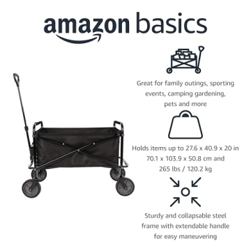 Amazon Basics Collapsible Folding Utility Wagon for Outdoors