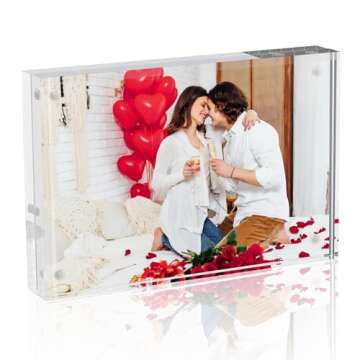 TWING 5x7 Acrylic Frame for Pictures, Clear Double Sided Acrylic Picture Frame with Microfiber Cloth...