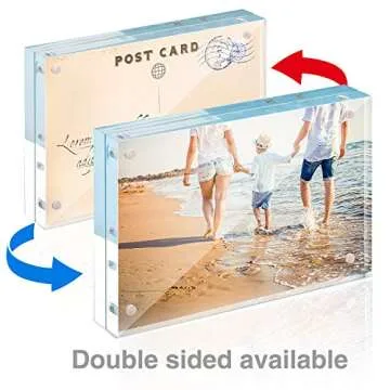 TWING 5x7 Acrylic Frame for Pictures, Clear Double Sided Acrylic Picture Frame with Microfiber Cloth, Picture Frame 5x7, 12 + 12MM Thickness Magnetic Acrylic Photo Frame Desktop Frameless Display 5x7