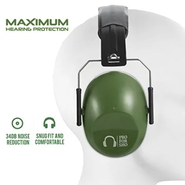 Pro For Sho 34dB NRR Ear Muffs for Comfortable Hearing Protection
