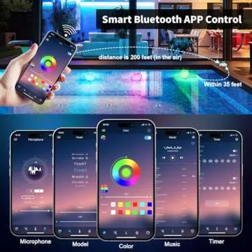 Homly Smart LED Pool Lights with APP Control and Rechargeable Battery