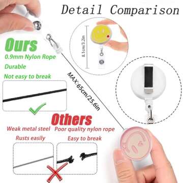 KAGNAL 4Pcs Nurse Badge Reel Cute Retractable Badge Holder with Clip Nursing Name Card Holder for Nurse Nursing Student Doctor Teacher Medical Assistant Office Worker