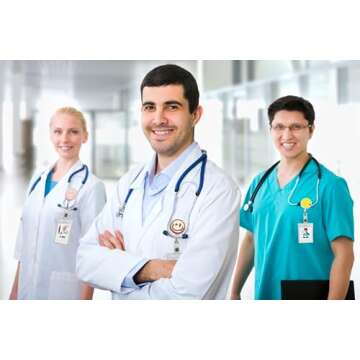 KAGNAL 4Pcs Nurse Badge Reel Cute Retractable Badge Holder with Clip Nursing Name Card Holder for Nurse Nursing Student Doctor Teacher Medical Assistant Office Worker