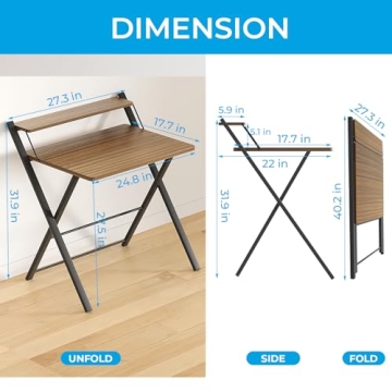 GreenForest Folding Desk No Assembly Space Saving Design