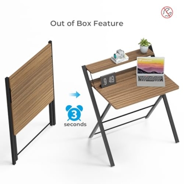 GreenForest Folding Desk No Assembly Space Saving Design