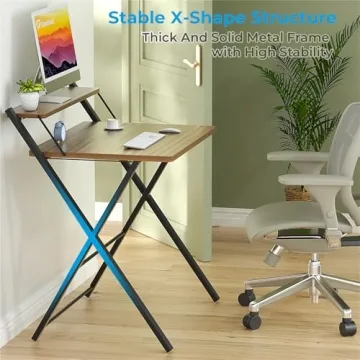 GreenForest Folding Desk No Assembly Space Saving Design