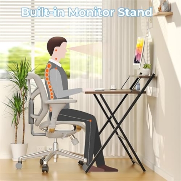 GreenForest Folding Desk No Assembly Space Saving Design