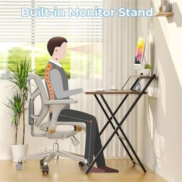 GreenForest Folding Desk No Assembly Space Saving Design