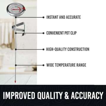 CRAFT911 Candy Thermometer with Pot Clip - Deep Fry Oil Thermometer for Frying - Cooking Thermometer...